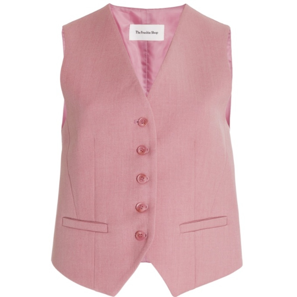 The Frankie Shop Gelso Waistcoat in Rose - Size Small